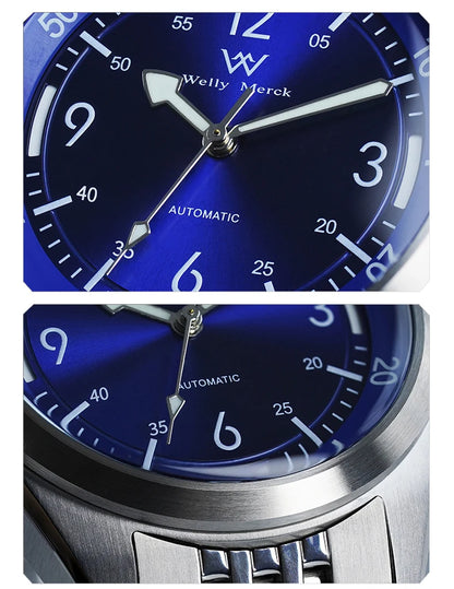 WM Watch Automatic Mechanical Watches Water Resistant Classic Casual Business Man Watch Welly Merck WM089M