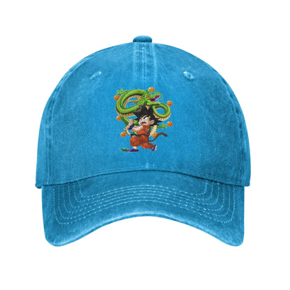 Retro Kamehameha Kid Goku Anime Baseball Caps Unisex Distressed Cotton Headwear Dragon Ball Outdoor Workouts Gift Hats Cap, produit gaming premium Fraquane
