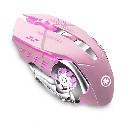 Wireless Bluetooth Mouse Rechargeable 2.4G USB Gaming Mouse, Silent Ergonomic Wireless Bluetooth Mouse with RGB Backlight, Dual Mode Office & Gaming Mouse