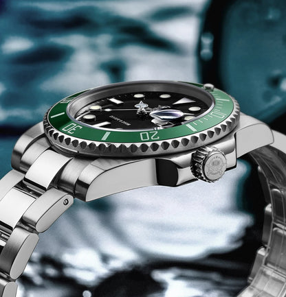 ADDIESDIVE klassische Herrenuhr mit Keramiklünette, 200m wasserdicht, lässige Quarzuhr mit BGW9 blauer Leuchtmasse, Geschenkuhr MY-H3-2