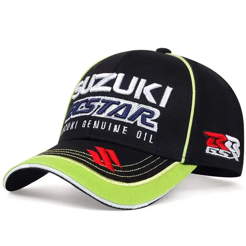 Gorra de béisbol con bordado Suzuki Star 2026, popular para carreras de motos, moda casual