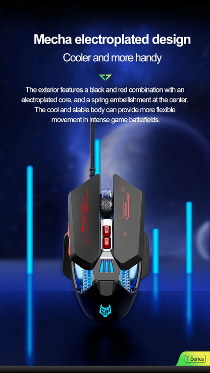 APAYADO T4 Wired Gaming Mouse 12800 DPI RGB Gaming Mouse with 1000Hz Polling Rate, Ultra-Light Cable, 60IPS Precision Mouse for PC & Laptop