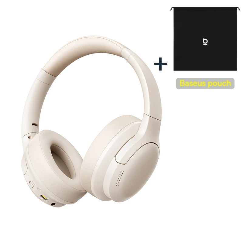 Baseus BH1 Lite Bluetooth 6.0 Wireless Headphones with Super Bass, ENC Clear Calls, 80H Playtime, Over Ear Headset for Gaming & Music