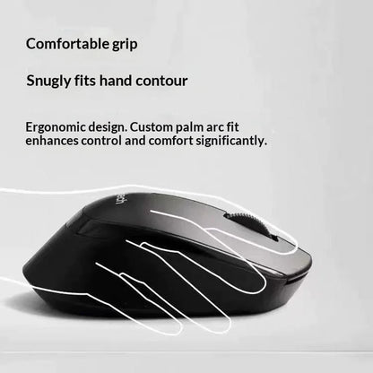 Logitech M330 Professional Office Mouse, Quiet Wireless Ergonomic Mouse, 2.4GHz USB Optical Mouse for Laptop, PC & Desktop