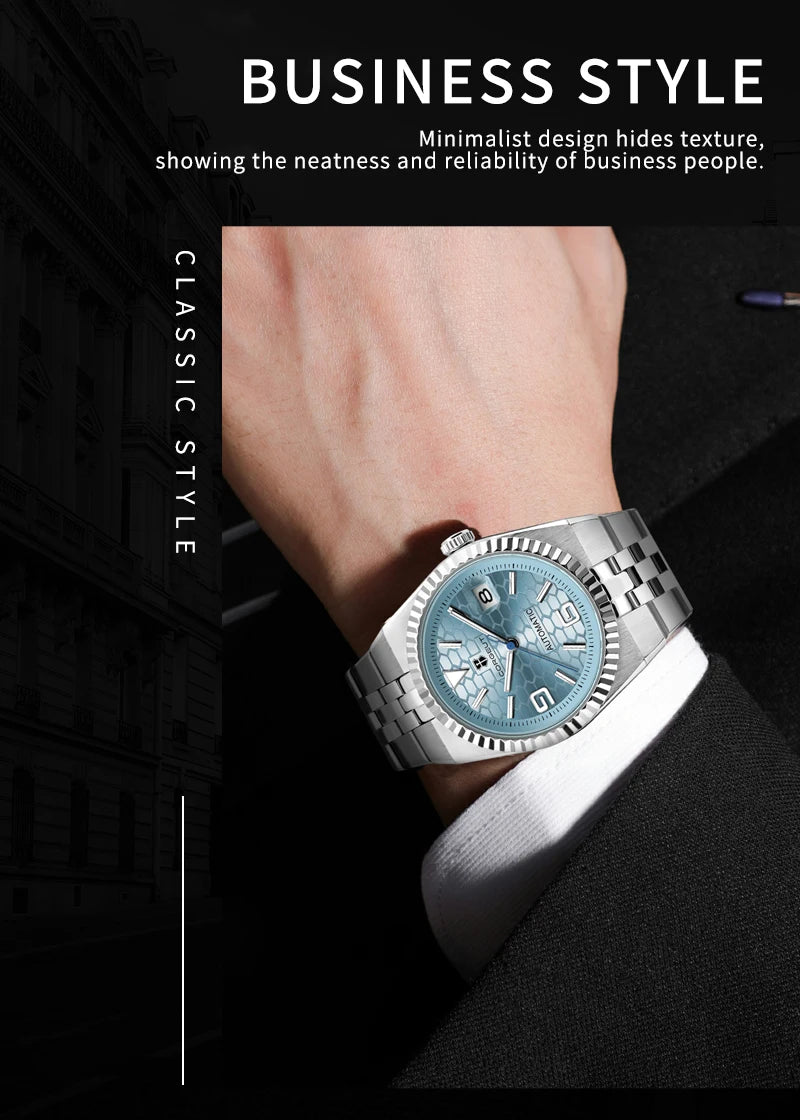 Custom Pilot Watch NH35 Automatic Mechanical Men Watch Sapphire Crystal Luminous 100M Water Resistant Cushion Case Dive Watch
