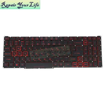 Teclado retroiluminado PT-BR Brazil US RU para Acer Nitro 5 AN515-54 AN515-43 AN517-52 AN517-51 AN517-54 AN715-51 Spain LA IT TR GR FR