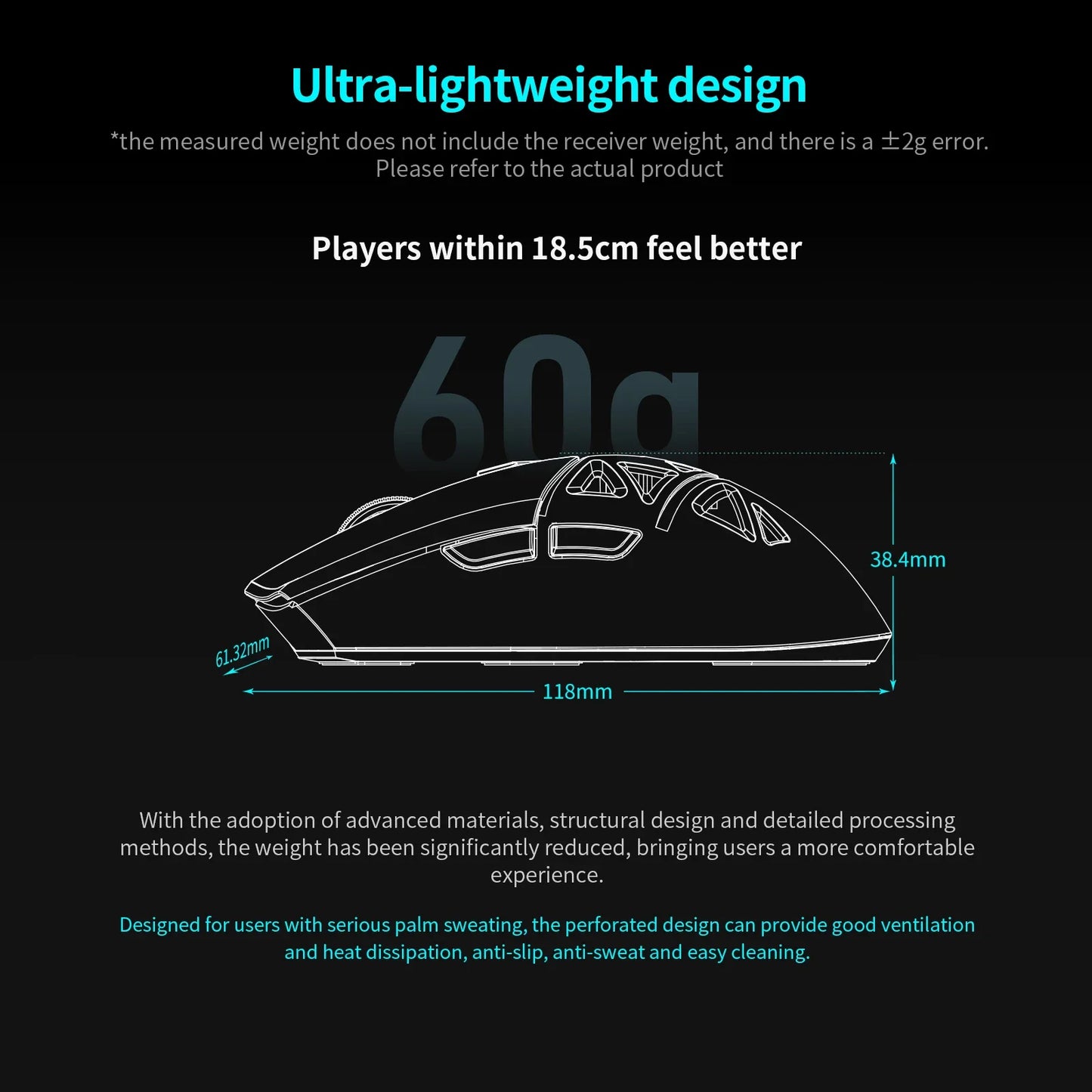 RAWM SL01C Wireless Lightweight Gaming Mouse Tri-Mode Bluetooth PAW3311 RGB Gaming Mouse for PC, Laptop & Office
