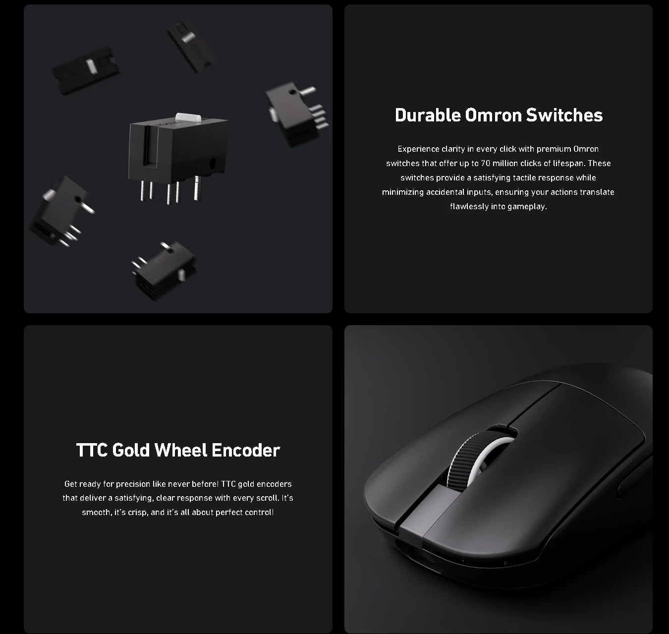MCHOSE L7 Pro Wireless Gaming Mouse PAW3395, 8K Polling Rate, 39g Ultra-Lightweight Wireless Gaming Mouse with Bluetooth & 2.4GHz