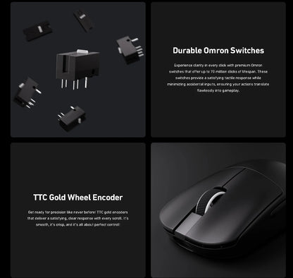 MCHOSE L7 Pro Wireless Gaming Mouse PAW3395, 8K Polling Rate, 39g Ultra-Lightweight Wireless Gaming Mouse with Bluetooth & 2.4GHz