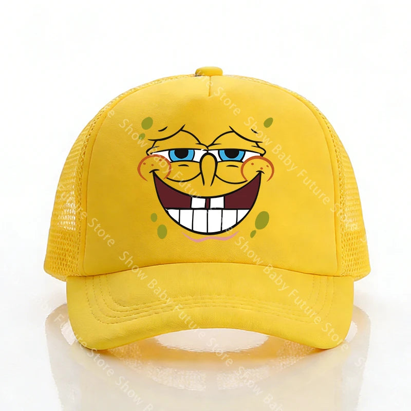 Spongebobs Baseball Caps for Adult Boys Kawaii Sports Breathable Mesh Hat Cute Cartoon Anime Sunbonnet Fashion Birthday Gifts