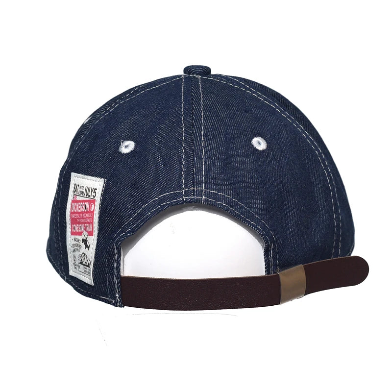 Four Seasons Fashion baseballkasket i denim med kort skygge til mænd og kvinder – Dad Hat – justerbar i Trucker-stil – kasketter med lav profil