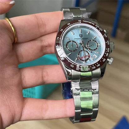 Zegarek męski PAGANI DESIGN – model z kolorowymi tarczami, luksusowy zegarek kwarcowy na rękę, chronograf wyposażony w mechanizm
