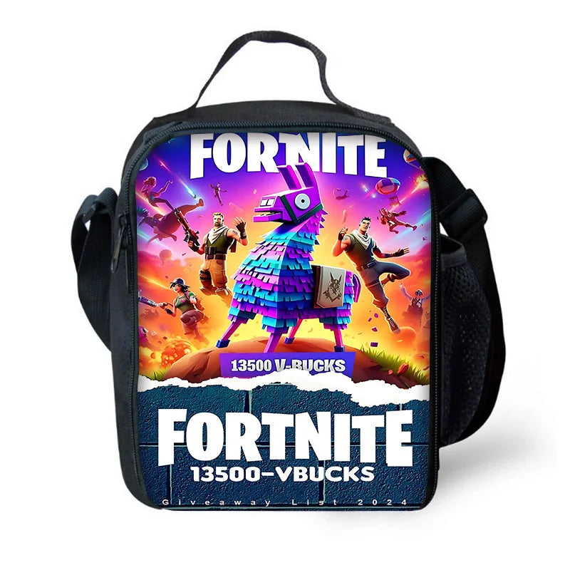 Child Hot Game F-FortniteS Insulated Large Capacity Bag for Boy Girl Student Outdoor Picnic Resuable Thermal Cooler Lunch Box