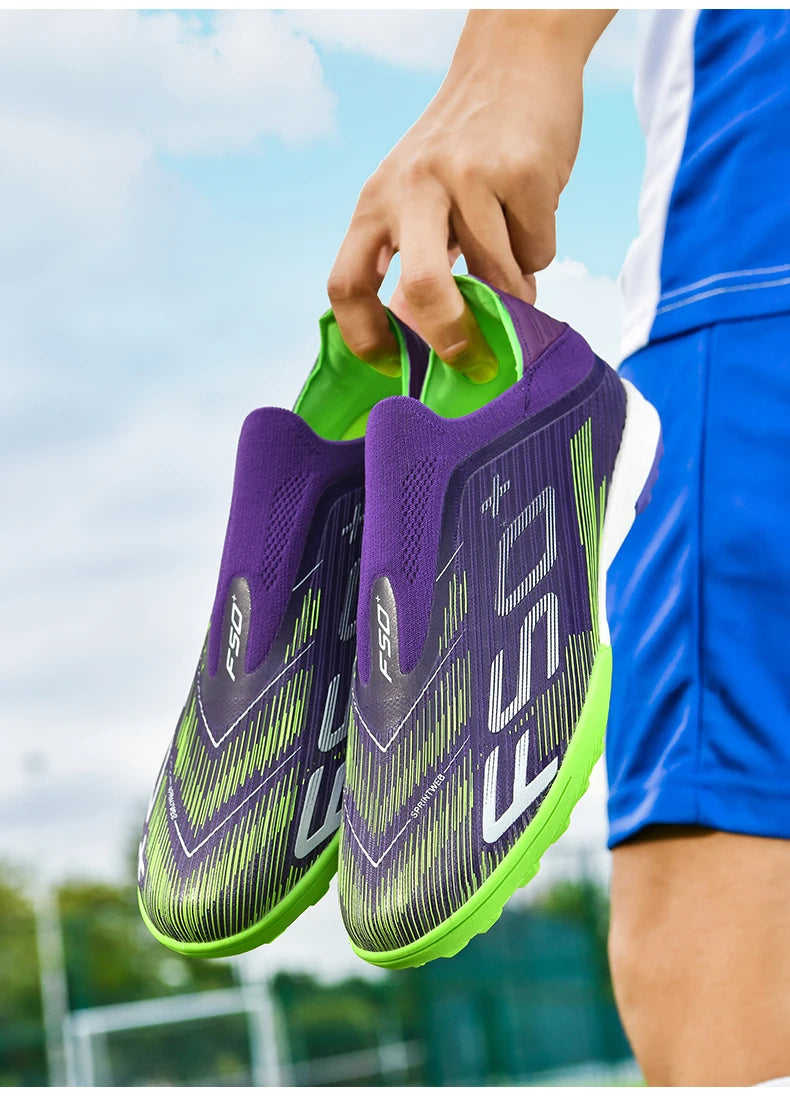New Men Soccer Shoes Match Football Boots Sneakers Non-Slip Grass Cleats High-quality Futsal Indoor Hot-selling High-top Outdoor