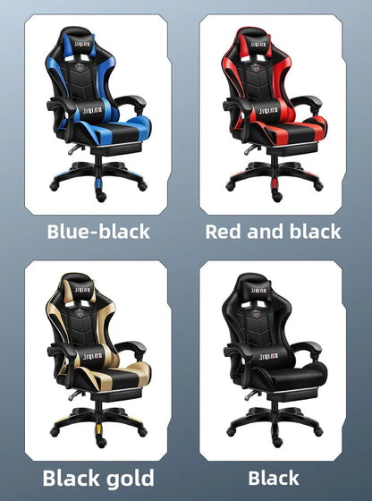 Kényelmes gamer szék, ergonomikus ülőmunka-barát játékszék, dönthető masszázsfunkcióval és forgatható kialakítással