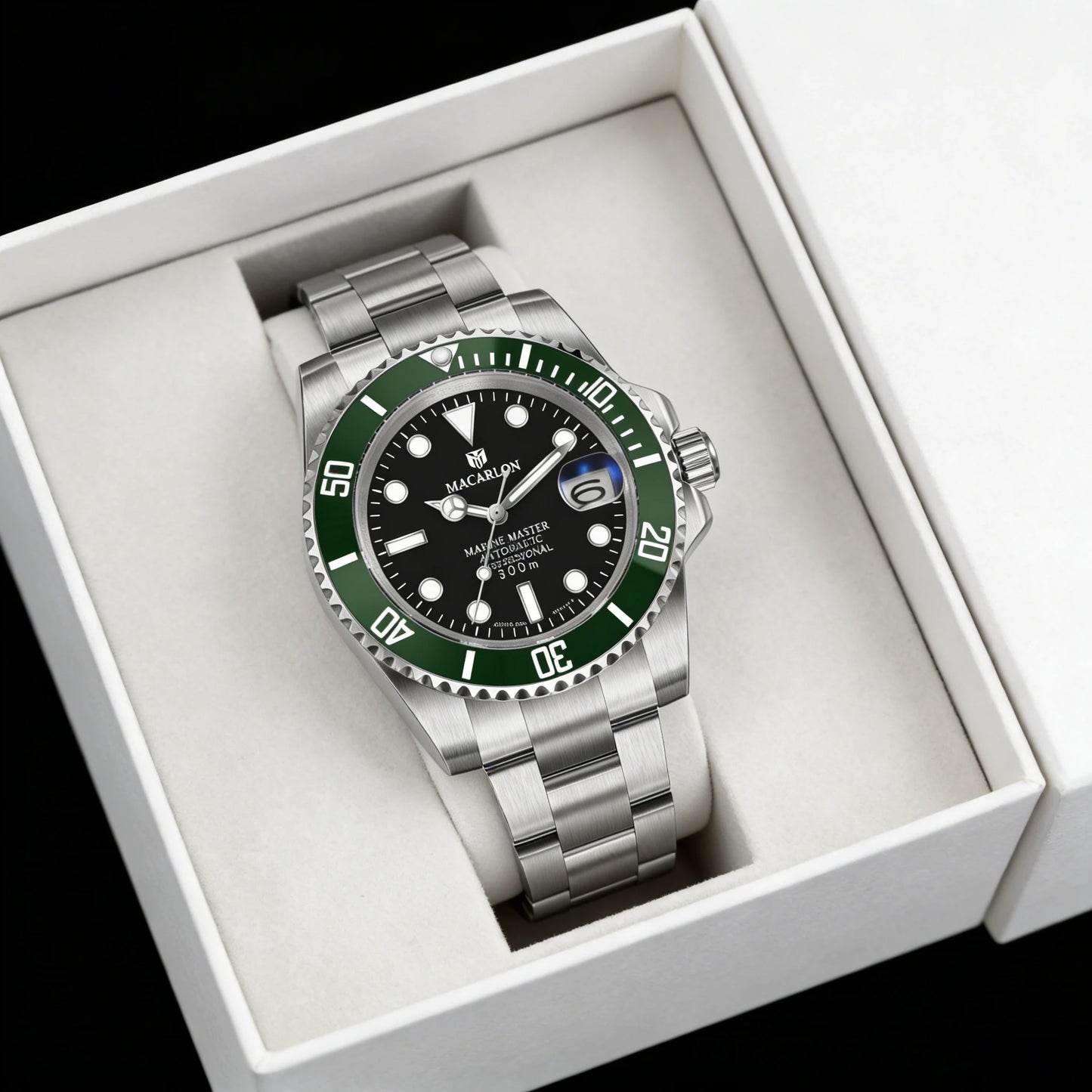 MACARLON Design New 41mm Mechanical Watch Men Sapphire Glass Luminous Stainless Steel Waterproof China NH35 Automatic Watch TOP