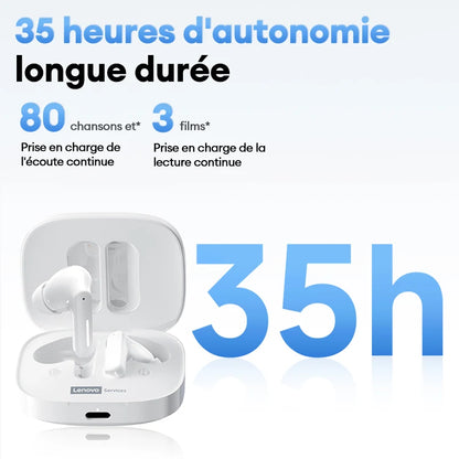 Lenovo LE209 Gaming Headset Wireless Bluetooth 6.0 Earbuds with ANC Noise Reduction, 35H Battery Life Sports Earphones, Waterproof Low Latency Gaming Headphones