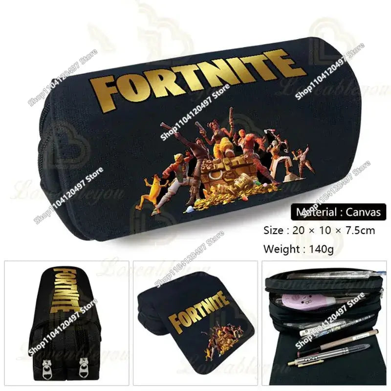 Victory Royale Student Boys Girls Fortnite Capacity Pencil Stationery Case Peely Llama Hero Children's Pen Box Kids Teen Bags