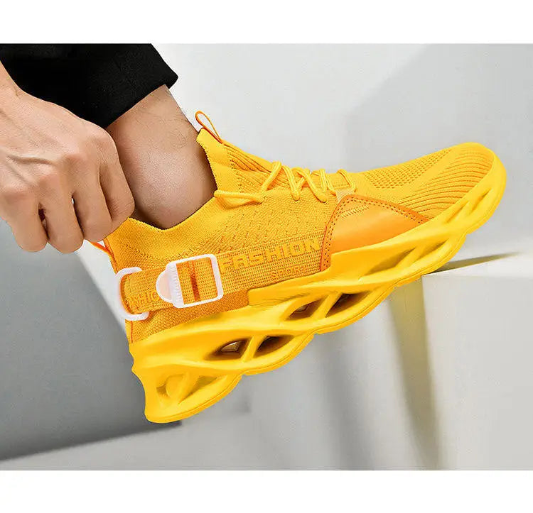 Modische lila Freizeit-Sneaker für Damen und Herren, Blade-Laufschuhe, große Größe 48, leichte, atmungsaktive Sportschuhe für Herren, Mesh-Sneaker