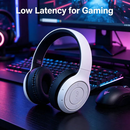 High Fidelity Bluetooth Wireless Headset Over Ear Headphones with HD Mic, Premium Bluetooth Wireless Headset for Clear Stereo Sound, Sports & Daily Use