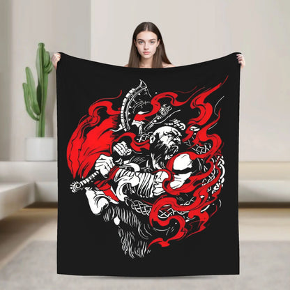 God of War Game Gamers Kratos Blanket  Decorative Flannel Bedding Throws For Couch Chair Sofa Bed Soft Bedspread Gift Idea