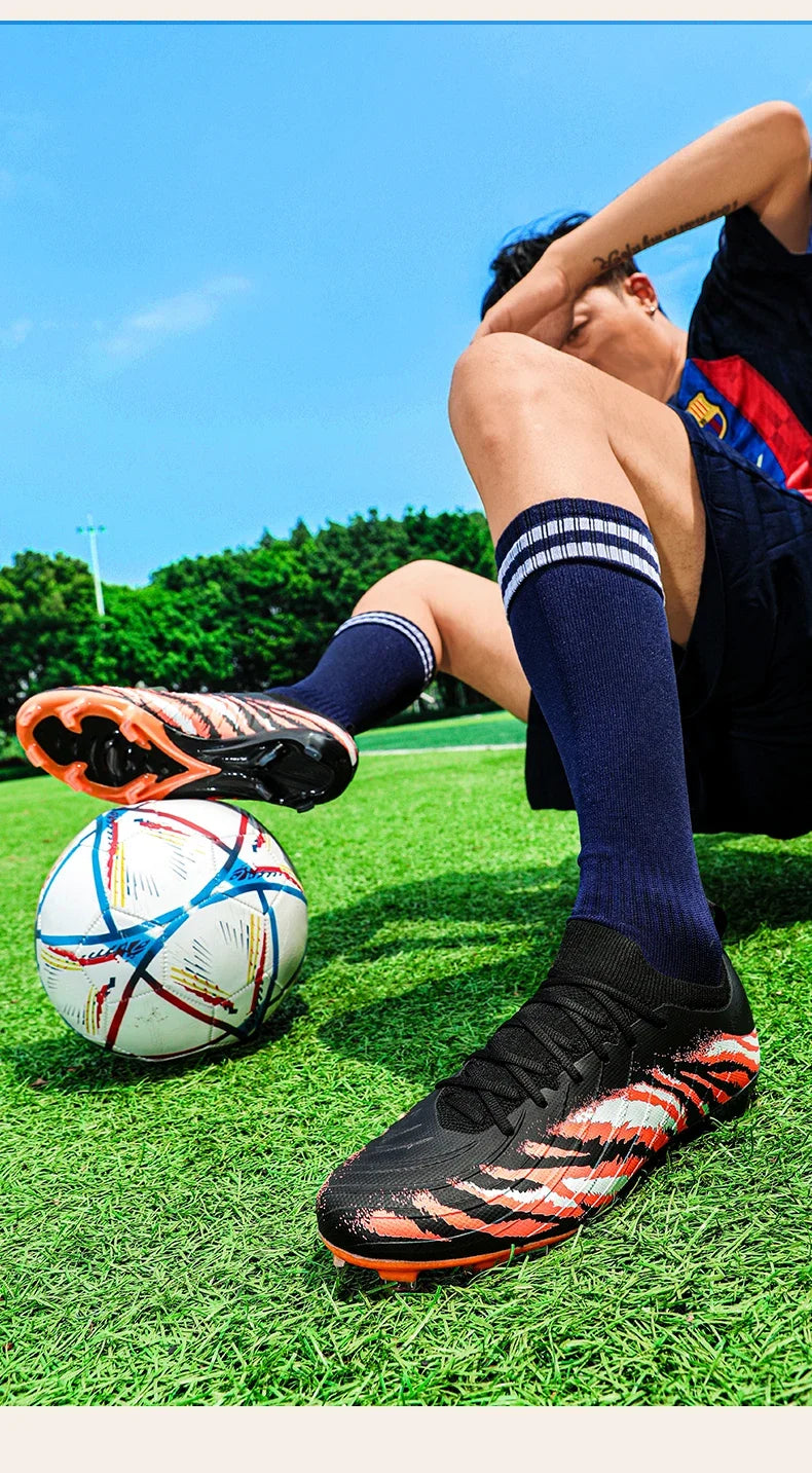Chaussures de football pour homme, chaussures de sport, chaussures de match unisexes, crampons ultralégers, confortables, antidérapantes, pour l'extérieur, pour adultes, pour gazon, de haute qualité