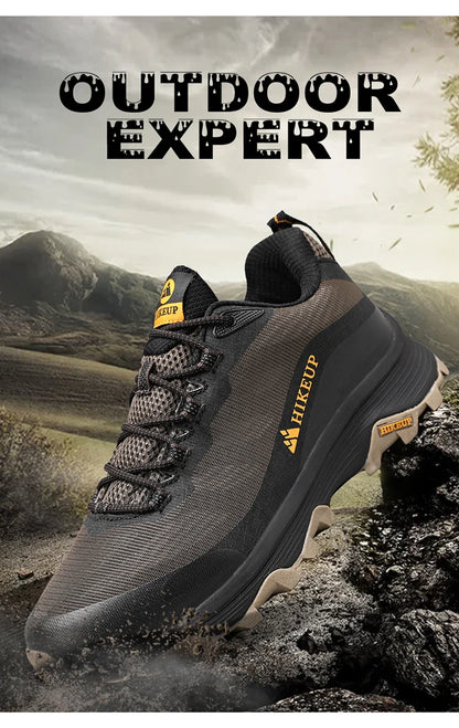 HIKEUP Chaussures de course en plein air pour hommes et femmes, antidérapantes, randonnée, camping, sports de trail, chaussures de sécurité pour hommes, confortables, baskets de trekking