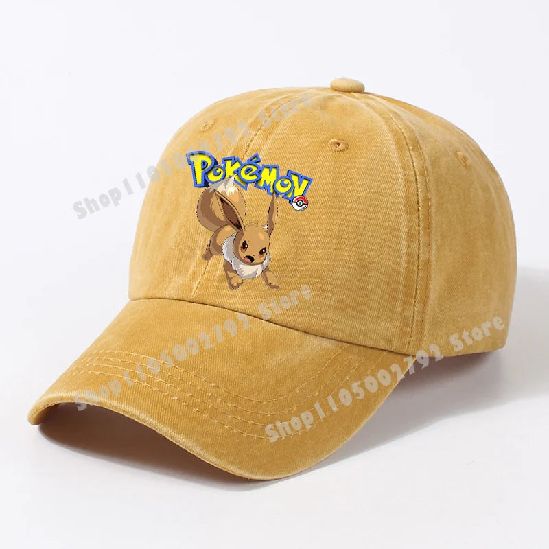 Pokémonové baseballové čepice Pikachu Kawaii Anime postavičky Sluneční klobouky Letní outdoorové sluneční klobouky pro rodiče a děti Módní kšiltovka s kachním jazykem Dárek