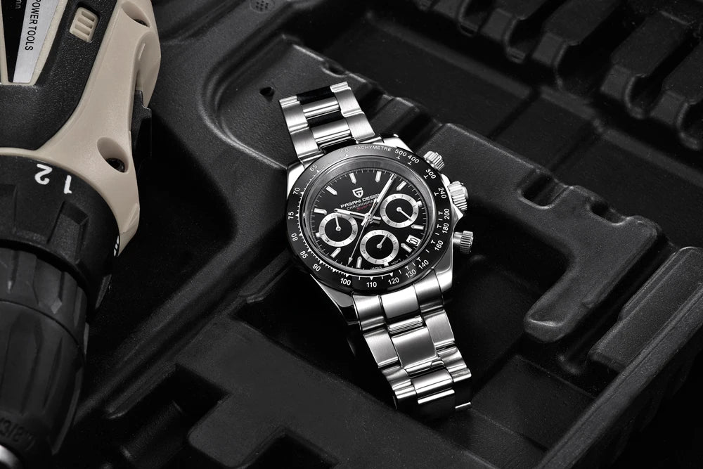 Zegarek męski PAGANI DESIGN – model z kolorowymi tarczami, luksusowy zegarek kwarcowy na rękę, chronograf wyposażony w mechanizm