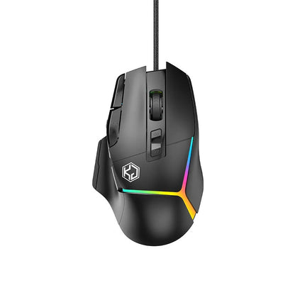 Xundler GK502 Wired Gaming Mouse RGB Lights, 12800 DPI Ergonomic Wired Gaming Mouse with 10 Programmable Macro Buttons for PC Gamers