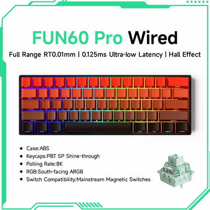 Akko MonsGeek FUN68 FUN60 PRO&MAX HE Magnetische Tastatur 60% 65% Gaming-Tastaturen Rapid Trigger 8K Custom Keyboard Gamer Esports