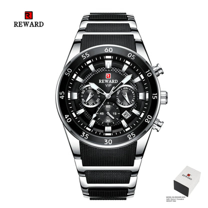 REWARD Men's Watches 81011M Sports Silicone Quartz Men's Watch Waterproof Calendar Chronograph Luminous Watches Men