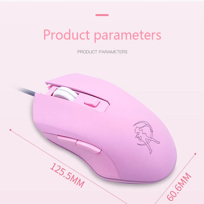 UTHAI DB49 Wired Pink Gaming Mouse, Cute RGB Wired Gaming Mouse with 3200 DPI, Silent USB Computer Mouse for PC, Laptop & Office