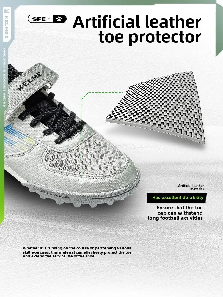 Kelme Children's Soccer Shoes TF Nail Shoes for Elementary School Students Artificial Grass Five-a-Side Football Shoes