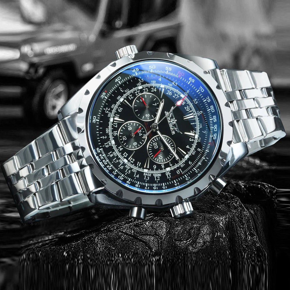 JARAGAR 212 Mechanické automatické pánské hodinky, módní, business, luxusní, s týdenním kalendářem, prémiový dárek pro muže, Reloj Hombre
