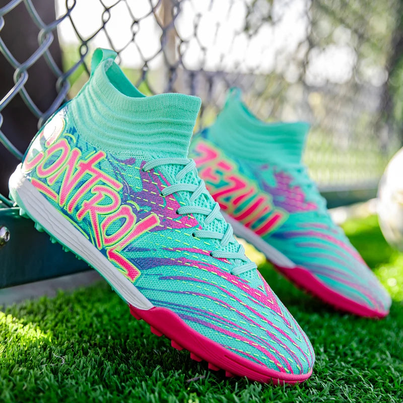 Chaussures de football pour homme, crampons, baskets montantes, chaussures de foot de haute qualité, antidérapantes, pour futsal, gazon, match en salle, best-sellers FG/TF