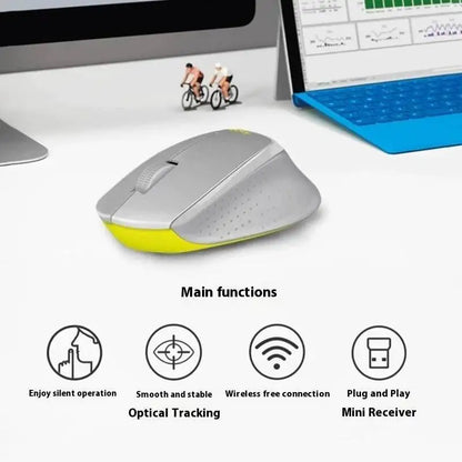 Logitech M330 Professional Office Mouse, Quiet Wireless Ergonomic Mouse, 2.4GHz USB Optical Mouse for Laptop, PC & Desktop