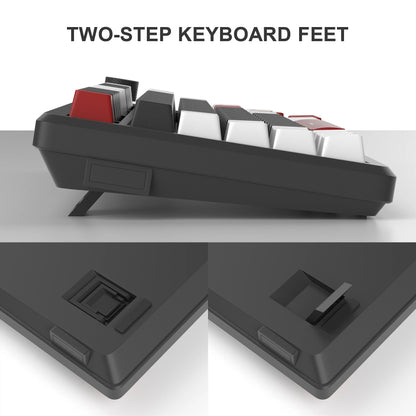 MageGee 75% Mechanical Gaming Keyboard with Knob Control, Wired Mechanical Gaming Keyboard with Blue Backlit, Red/Yellow Switch Gaming Keyboard for PC Windows