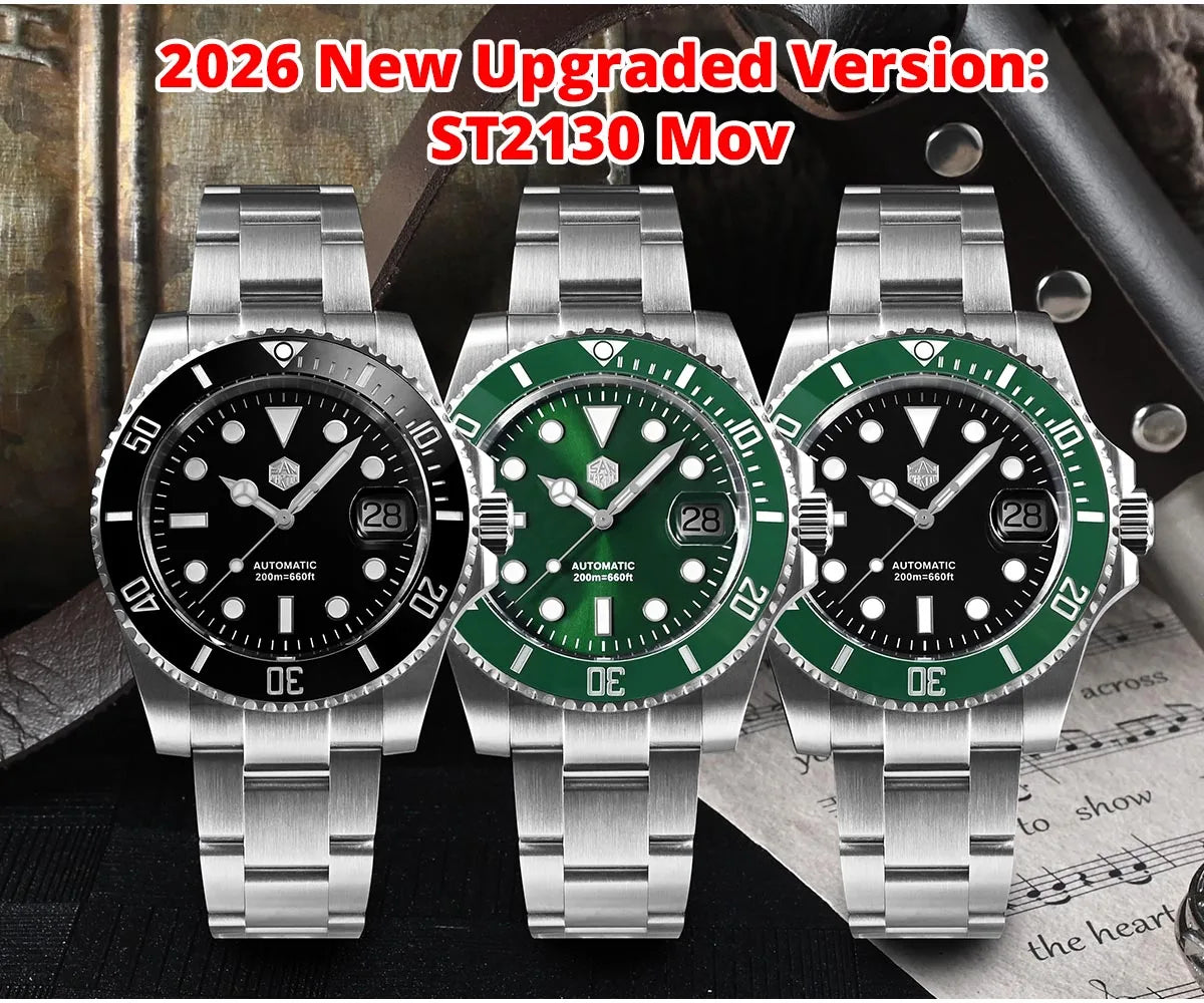 San Martin Upgraded Version 40mm Water Ghost Diver Watch Men Luxury Automatic Mechanical Watches Sapphire Waterproof 200m SN0017