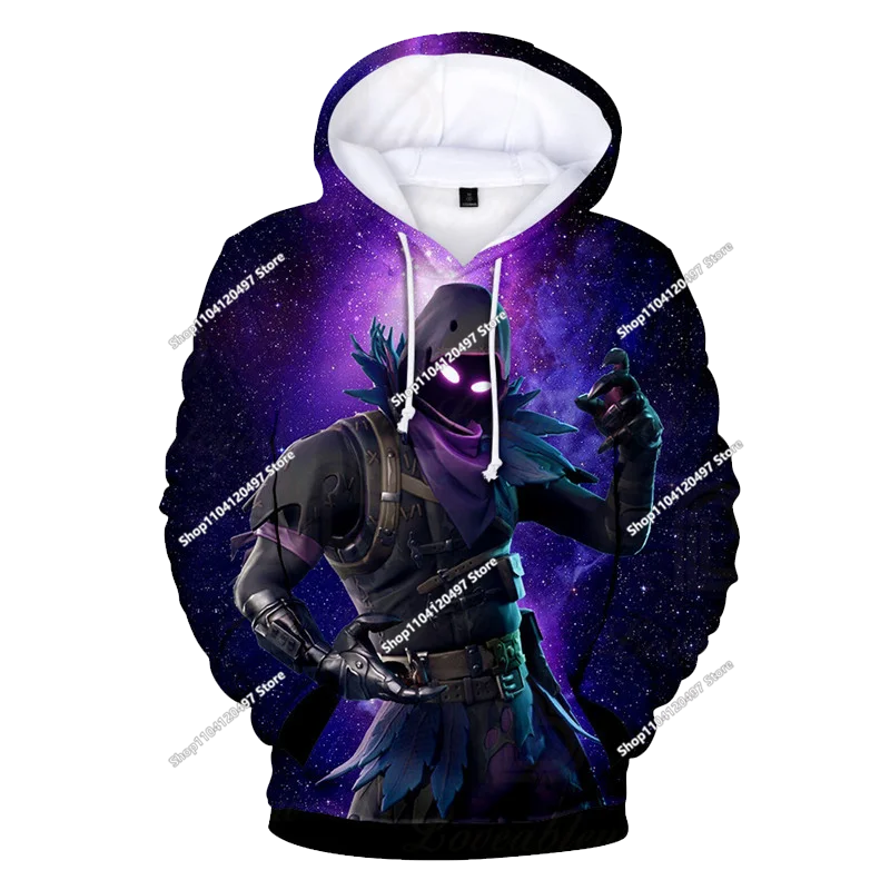 Sweatshirts com capuz para rapaz e rapariga Fortnite, pullover infantil com impressão 3D, sweatshirts com capuz Battle Royale para homem, moda de outono, roupa infantil