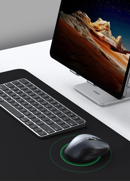 UGREEN Wireless Ergonomic Mouse 4000 DPI Silent Wireless Mouse with 6 Buttons, 2.4G & Bluetooth Ergonomic Mouse for Laptop, MacBook, PC & Tablet