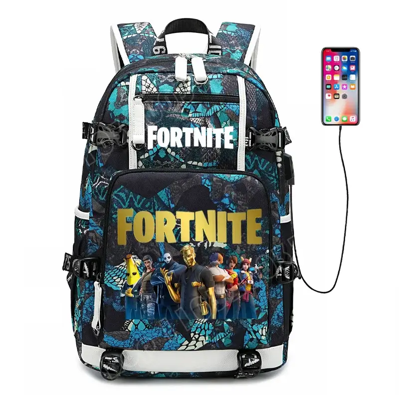 Zaino scolastico Fortnite con stampa gaming per ragazzi e ragazze, grande capacità, impermeabile, leggero e resistente, regalo di compleanno