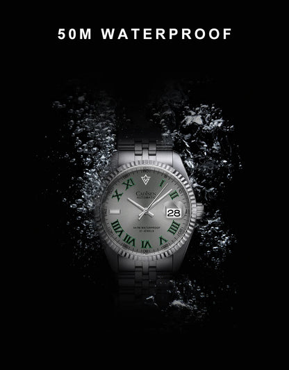 CADISEN 38MM Men's Automatic Mechanical Watch Luxury AR Sapphire Glass Water Resistant Stainless Steel MIYOTA 8215 Reloj Hombre