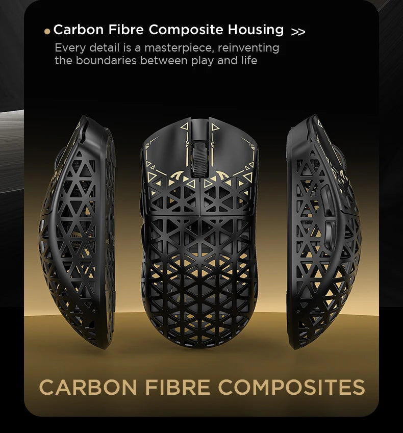 ATTACK SHARK R5 Ultra Carbon Fiber Wireless Gaming Mouse, 42g Lightweight Gaming Mouse, PAW3950MAX Sensor, 42000 DPI, 8000Hz, Tri-Mode Connectivity