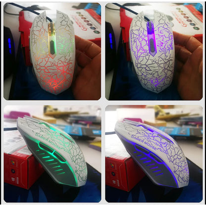 USB Wired Gaming Mouse RGB LED 2400 DPI Professional Gaming Mouse, Ergonomic USB Wired Gaming Mouse for PC, Laptop, Dota 2 & LOL
