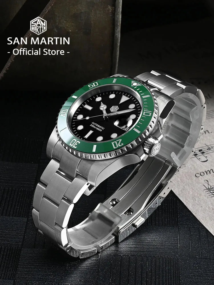 San Martin Upgraded Version 40mm Water Ghost Diver Watch Men Luxury Automatic Mechanical Watches Sapphire Waterproof 200m SN0017