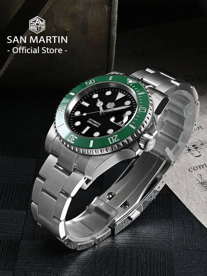 San Martin Upgraded Version 40mm Water Ghost Diver Watch Men Luxury Automatic Mechanical Watches Sapphire Waterproof 200m SN0017