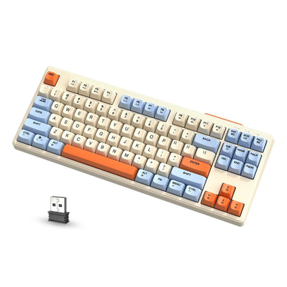 Attack Shark M87 Wireless Gaming Keyboard, 87-Key TKL Bluetooth 5.0 & 2.4GHz Wireless Gaming Keyboard with Rainbow LED Backlit, Quiet Membrane Keys for PC, Laptop & Tablet