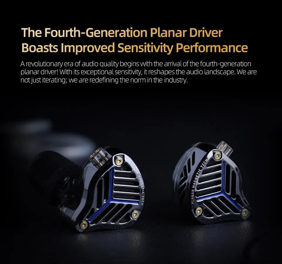 KZ PRX Planar Magnetic IEM Earphones – HiFi Bass In-Ear Monitor Headphones with Silver-Plated Cable