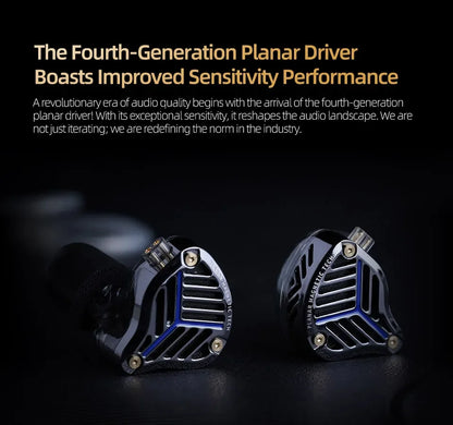 KZ PRX Planar Magnetic IEM Earphones – HiFi Bass In-Ear Monitor Headphones with Silver-Plated Cable